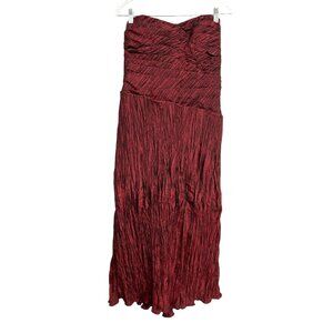 Phoebe Couture NWT Strapless Textured Burgundy Gown Shawl Whimsigoth SZ 12